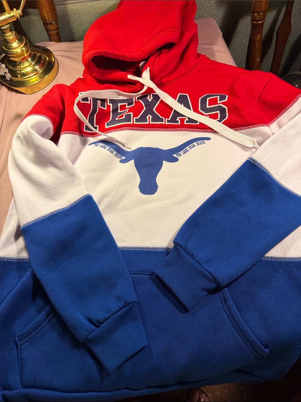 Texas Colorblock Hooded Sweatshirt – Red, White & Blue